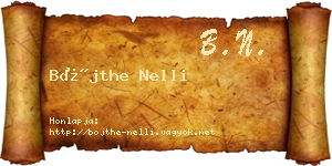 Bőjthe Nelli névjegykártya